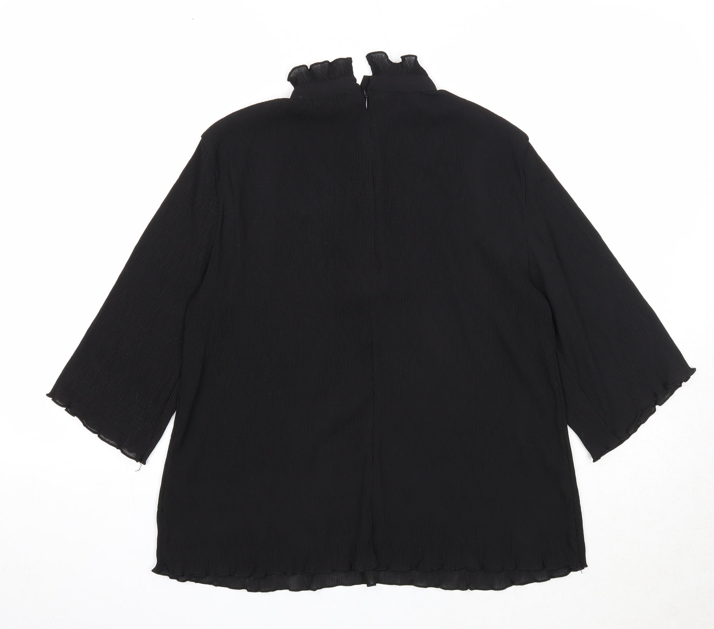 Monki Womens Black Polyester Basic Blouse Size XS Mock Neck