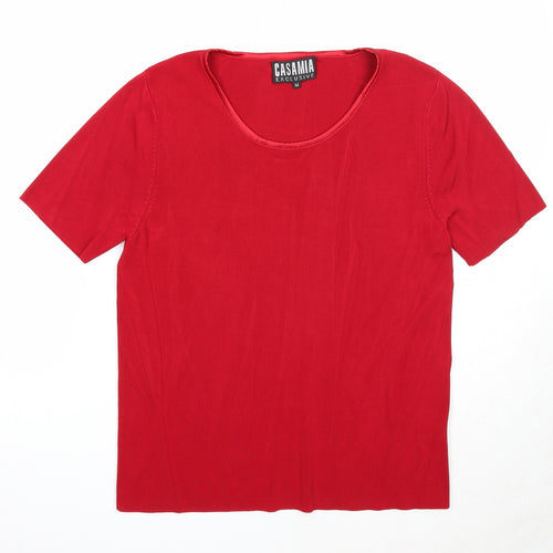 Casamia Womens Red Scoop Neck Viscose Pullover Jumper Size M