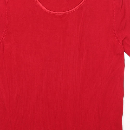 Casamia Womens Red Scoop Neck Viscose Pullover Jumper Size M