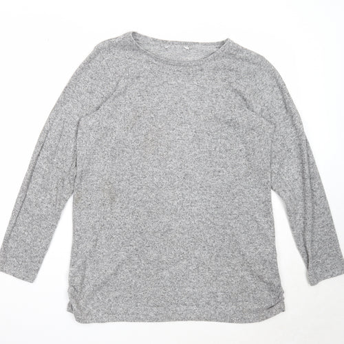 NEXT Womens Grey Round Neck Viscose Pullover Jumper Size 18