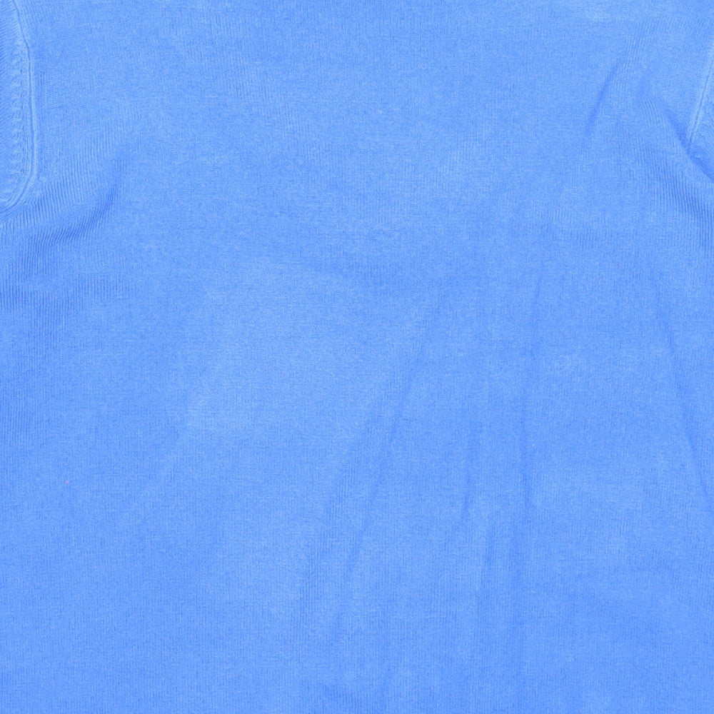 BHS Womens Blue V-Neck Acrylic Pullover Jumper Size 12