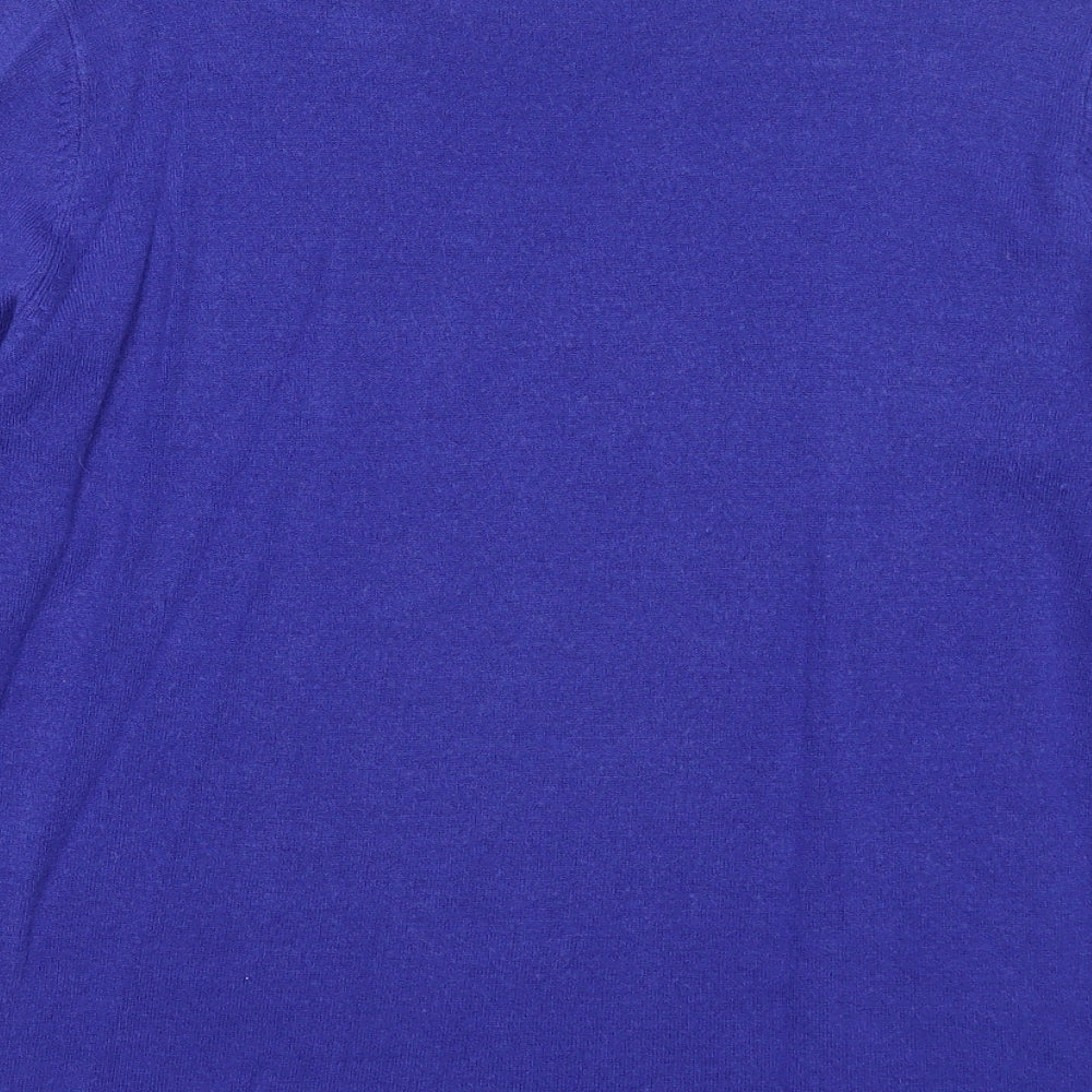 Bonmarché Womens Blue Round Neck Acrylic Pullover Jumper Size M