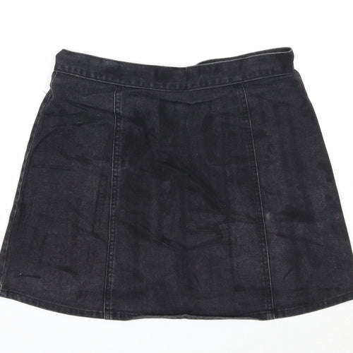 Cooperative Womens Black Cotton A-Line Skirt Size M Snap