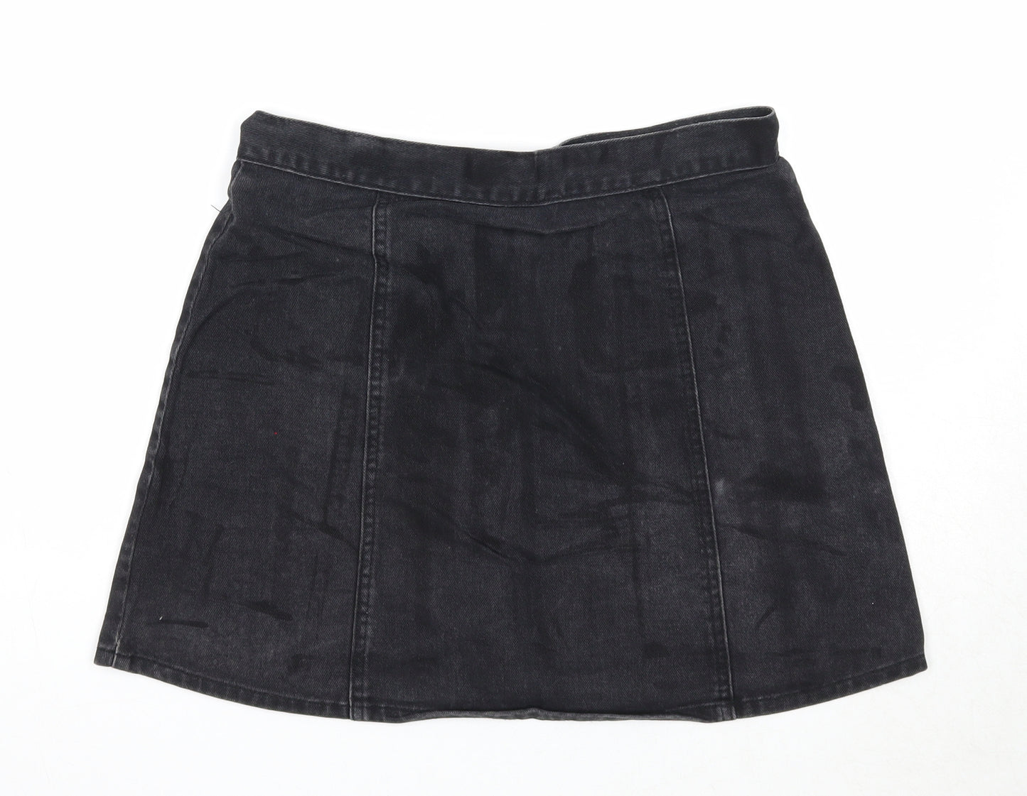 Cooperative Womens Black Cotton A-Line Skirt Size M Snap