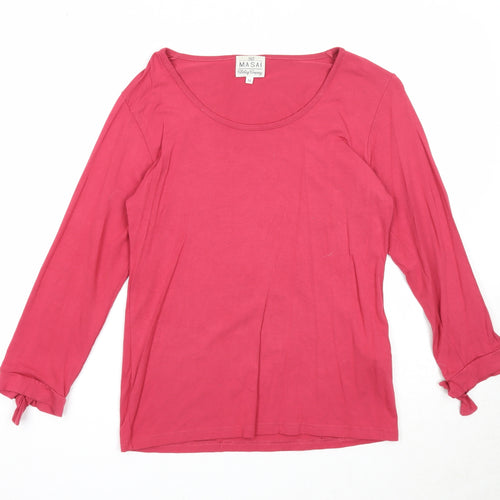 Masai Womens Pink Viscose Basic T-Shirt Size M Round Neck