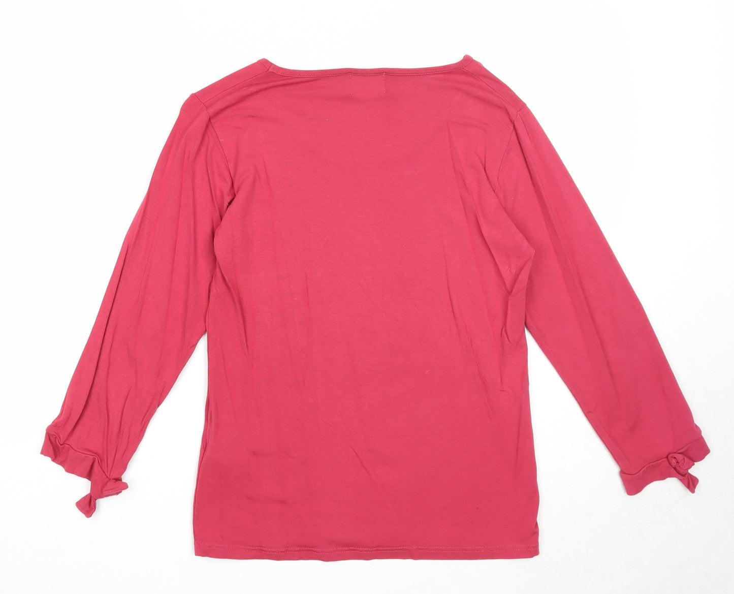 Masai Womens Pink Viscose Basic T-Shirt Size M Round Neck