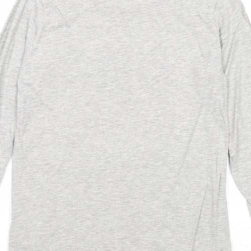 Monoprix Girls Grey Cotton Basic T-Shirt Size 14 Years Round Neck Pullover - Smile