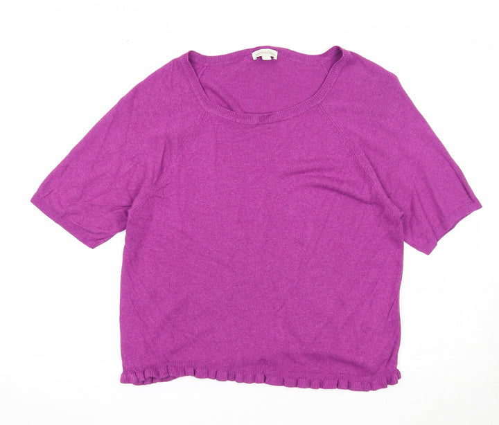 Monsoon Womens Purple Round Neck Viscose Pullover Jumper Size M