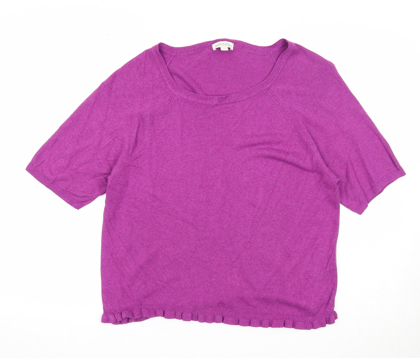 Monsoon Womens Purple Round Neck Viscose Pullover Jumper Size M