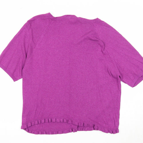 Monsoon Womens Purple Round Neck Viscose Pullover Jumper Size M