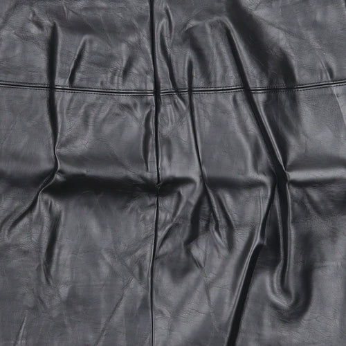 Missguided Womens Black Polyester A-Line Skirt Size 10 Zip