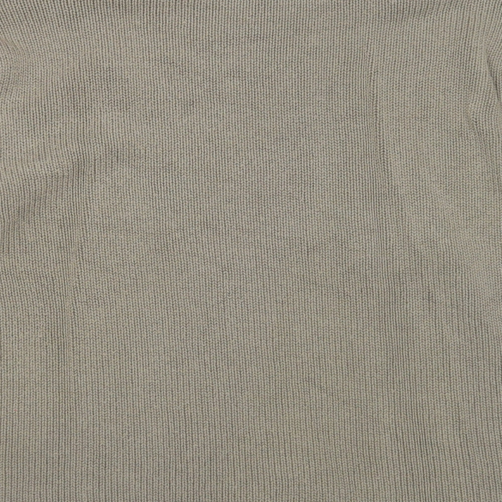 Marks and Spencer Womens Green Round Neck Cotton Pullover Jumper Size 16