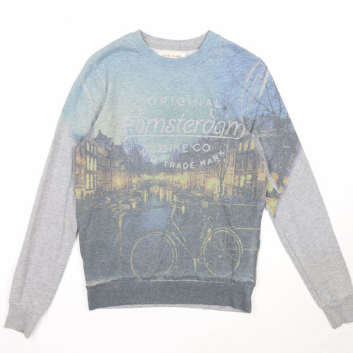 River Island Mens Multicoloured Cotton Pullover Sweatshirt Size XS