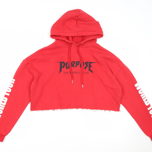 Divided Womens Red Cotton Pullover Hoodie Size S Pullover