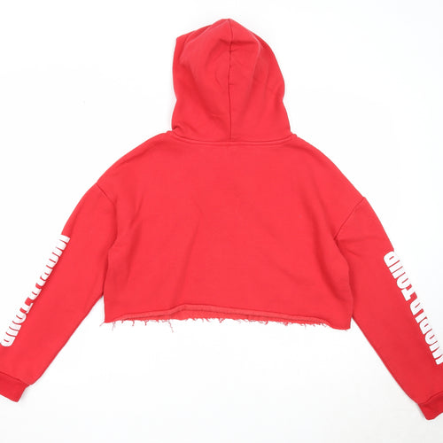 Divided Womens Red Cotton Pullover Hoodie Size S Pullover