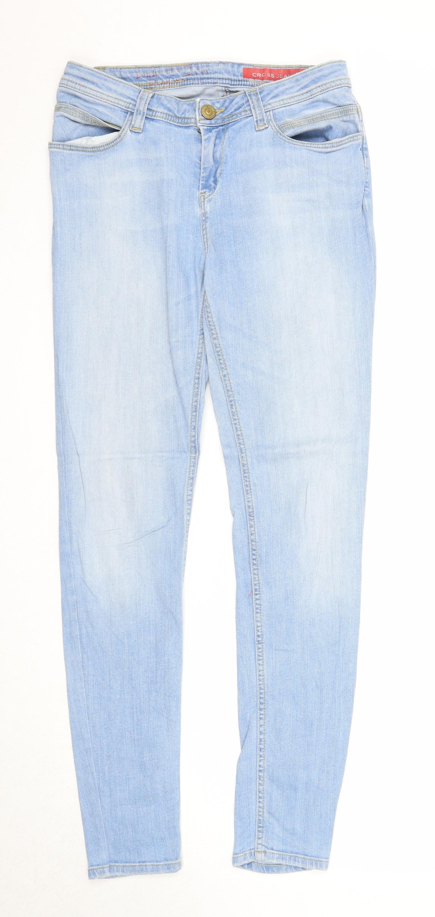 Cross Jeans Mens Blue Cotton Skinny Jeans Size 29 in L32 in Regular Zip