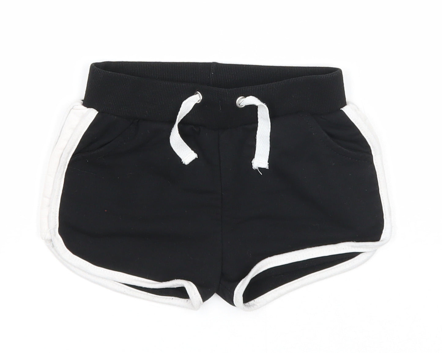 Primark Girls Black Cotton Sweat Shorts Size 3-4 Years Regular Drawstring