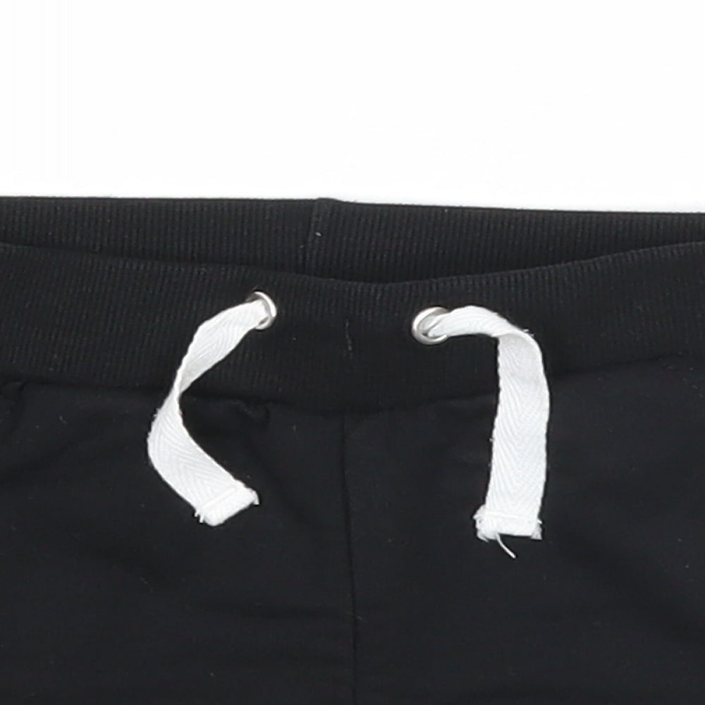 Primark Girls Black Cotton Sweat Shorts Size 3-4 Years Regular Drawstring