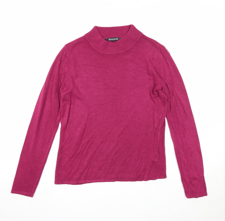Bonmarché Womens Purple Round Neck Acrylic Pullover Jumper Size 8