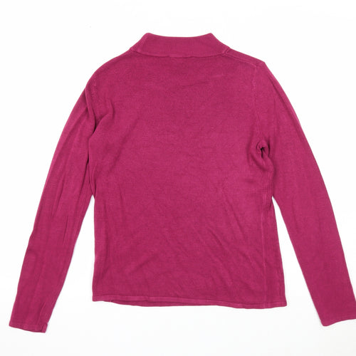 Bonmarché Womens Purple Round Neck Acrylic Pullover Jumper Size 8