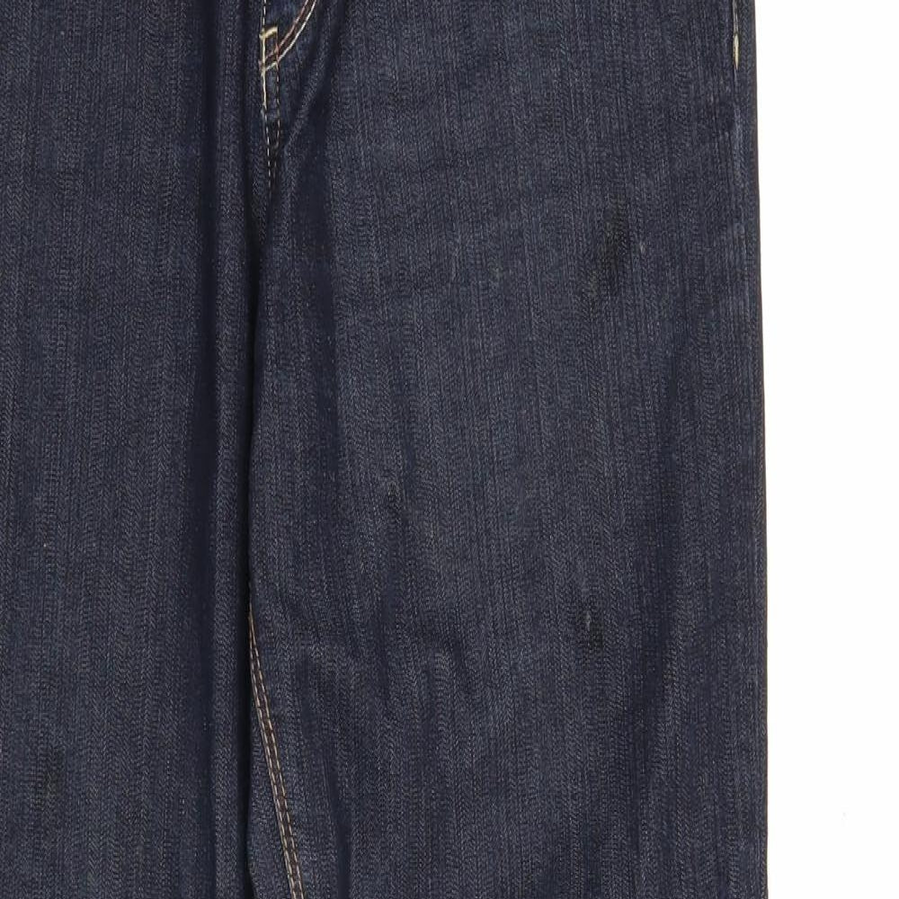 Yes Yes Womens Blue Cotton Bootcut Jeans Size 12 Regular Zip