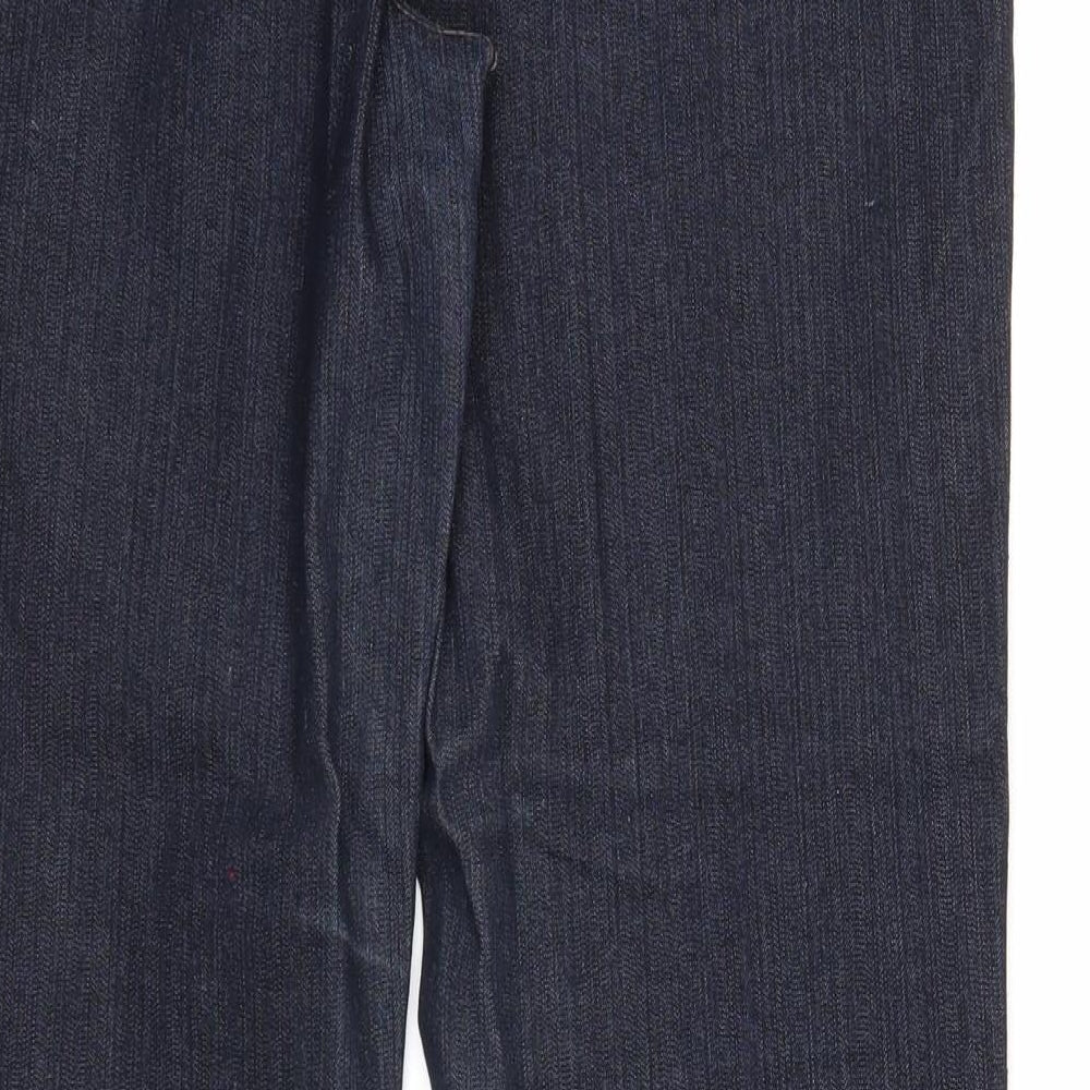 Yes Yes Womens Blue Cotton Bootcut Jeans Size 12 Regular Zip