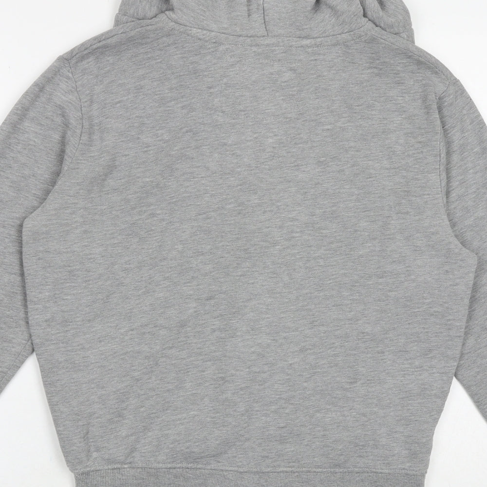 Authentic Apparel Mens Grey Polyester Full Zip Hoodie Size S - New York