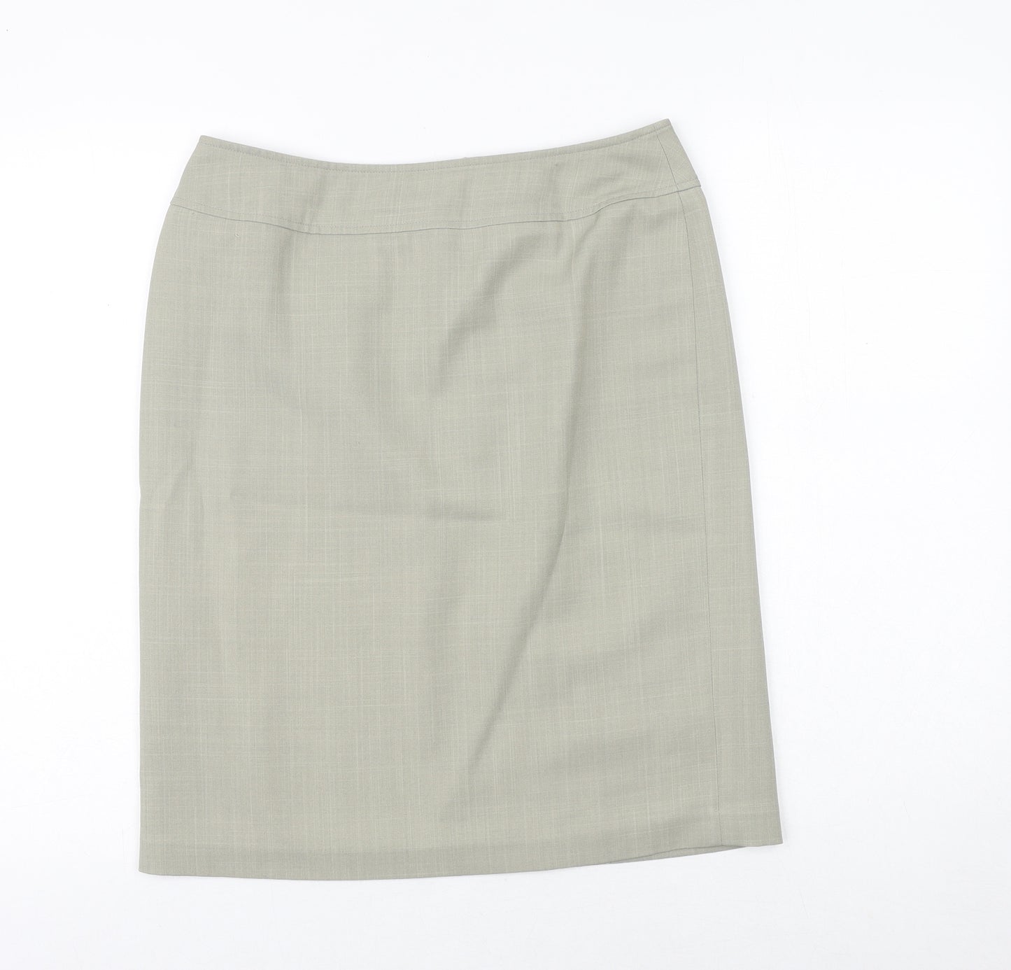 George Womens Green Polyester A-Line Skirt Size 12 Button