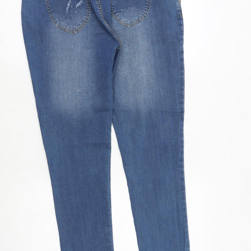 Janina Womens Blue Cotton Skinny Jeans Size 12 Regular Zip