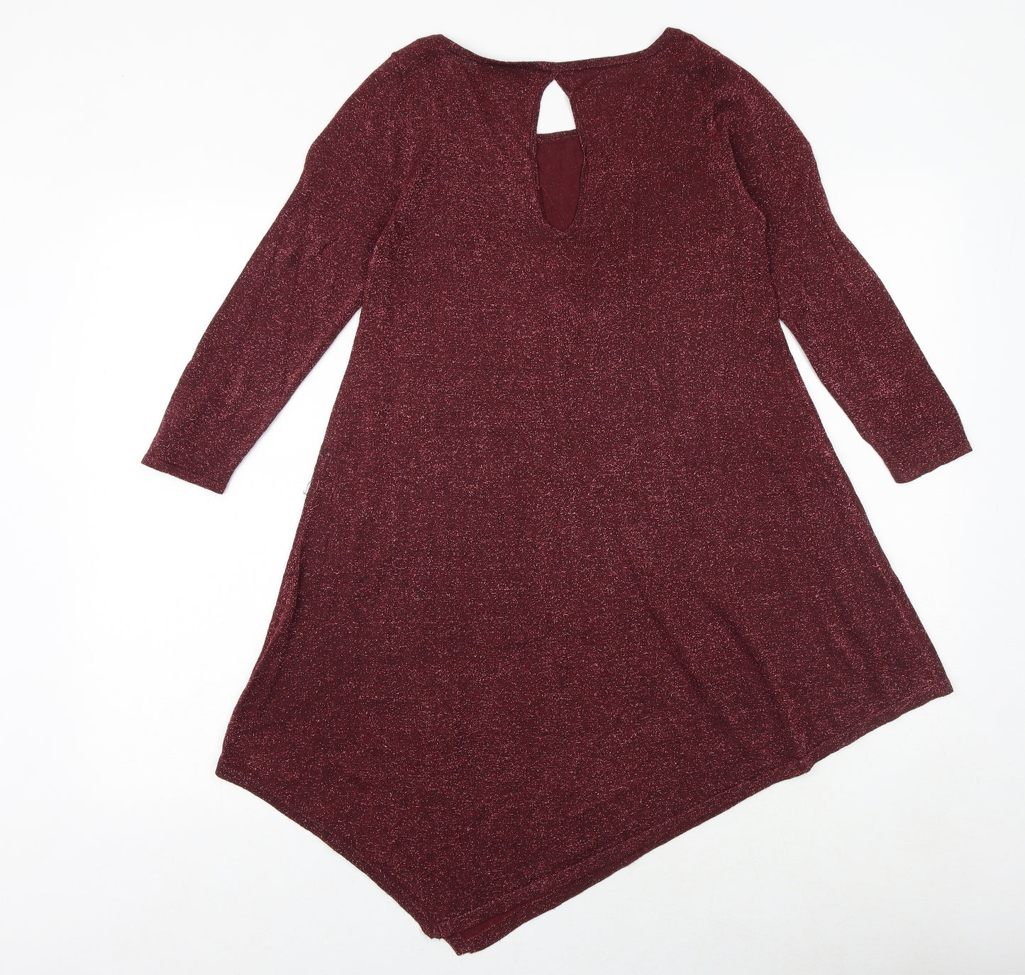 NEXT Womens Red Round Neck Viscose Pullover Jumper Size 8