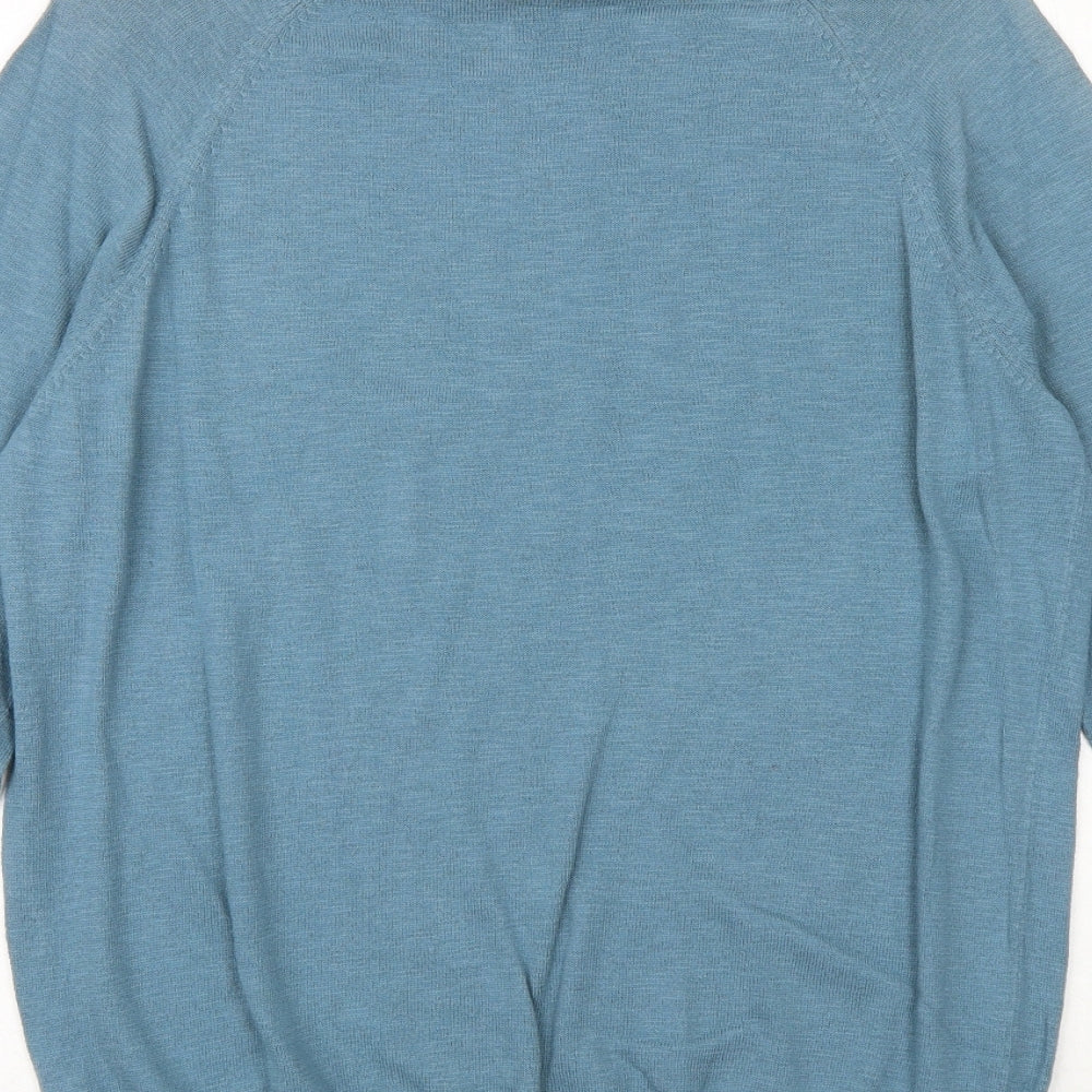 Burton Mens Blue Round Neck Cotton Pullover Jumper Size M Long Sleeve