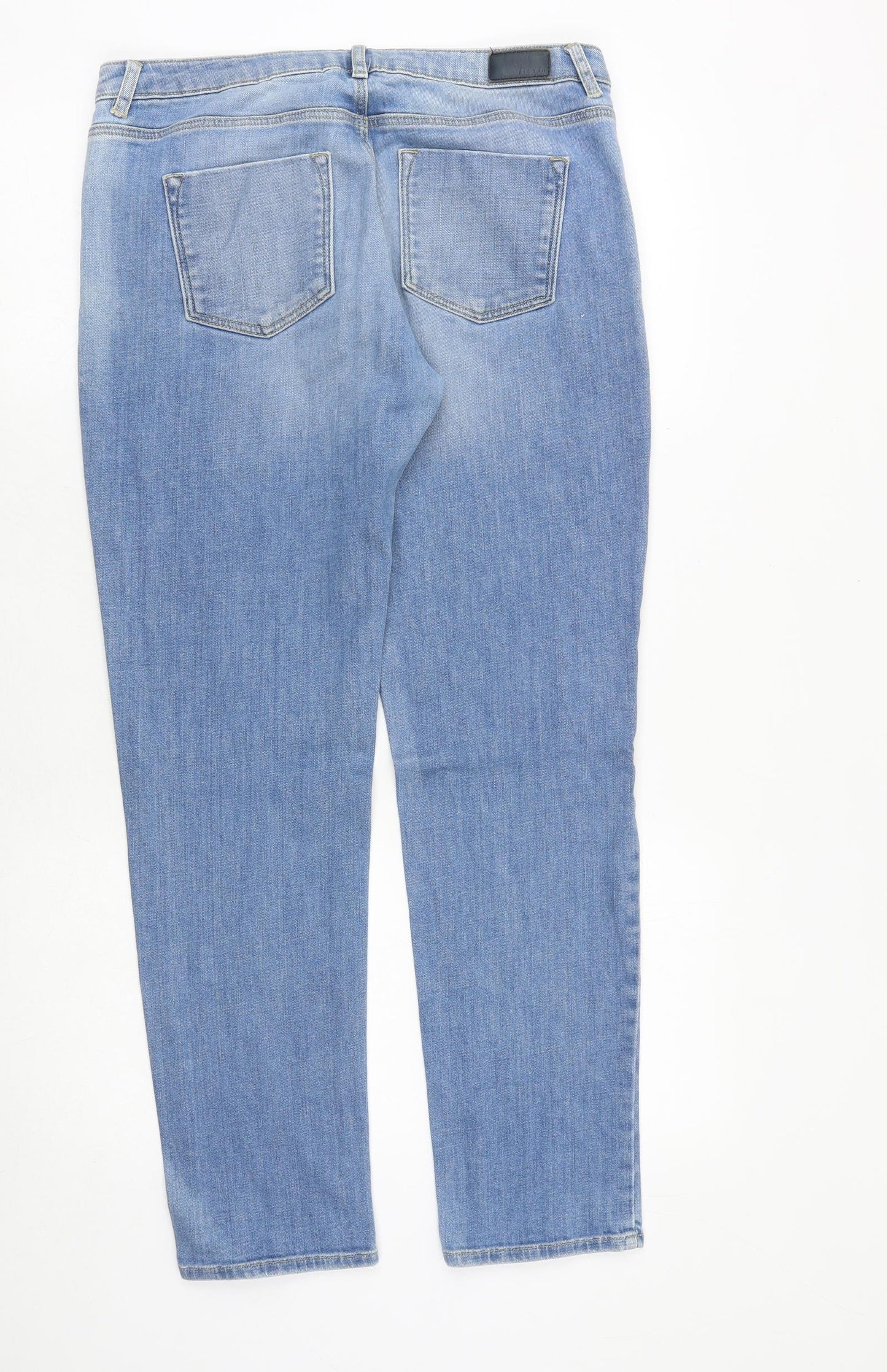 Jigsaw Womens Blue Cotton Straight Jeans Size 32 in Regular Zip