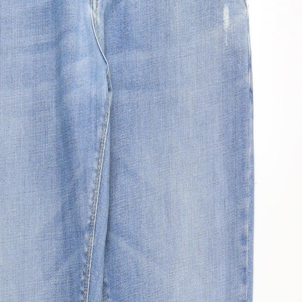Jigsaw Womens Blue Cotton Straight Jeans Size 32 in Regular Zip