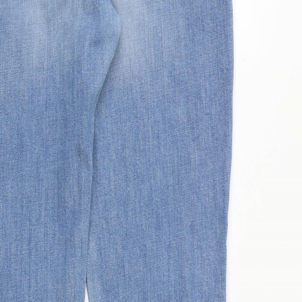 Jigsaw Womens Blue Cotton Straight Jeans Size 32 in Regular Zip