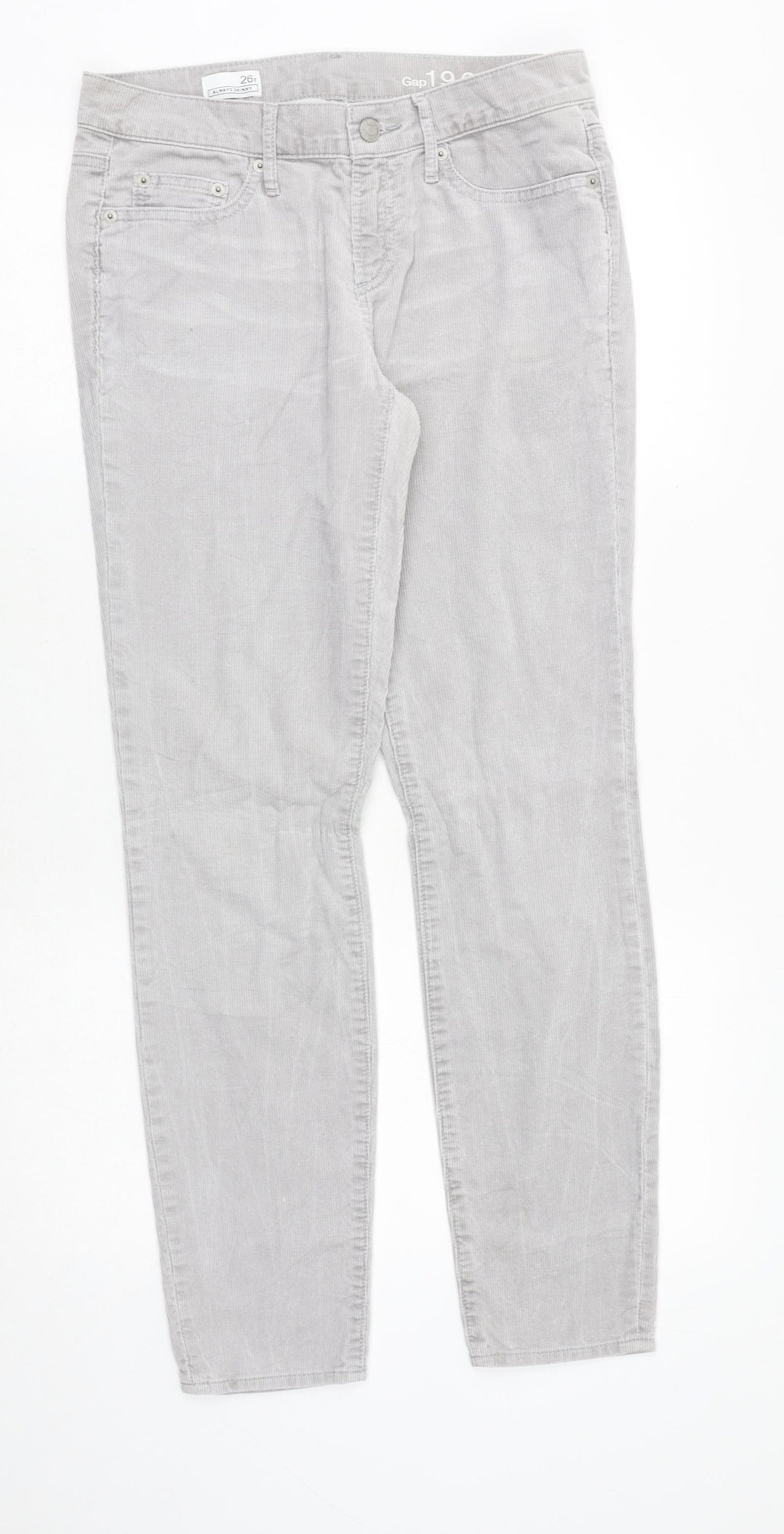 Gap Womens Grey Cotton Trousers Size 31 in Regular Zip