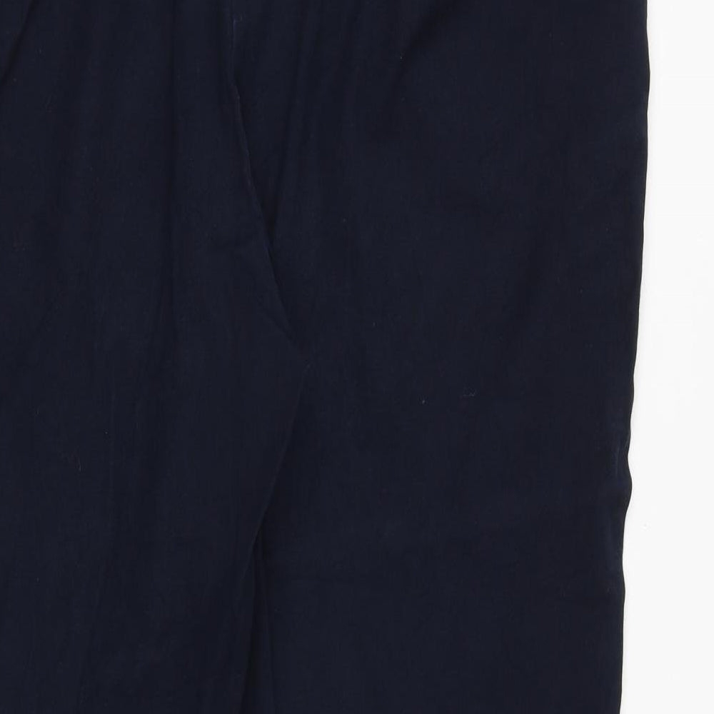 Marks and Spencer Womens Blue Cotton Capri Trousers Size 20 Regular Zip