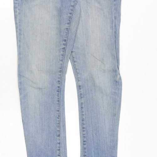 Redoute Womens Blue Cotton Skinny Jeans Size 4 Regular Zip