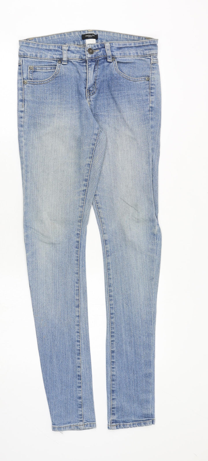 Redoute Womens Blue Cotton Skinny Jeans Size 4 Regular Zip