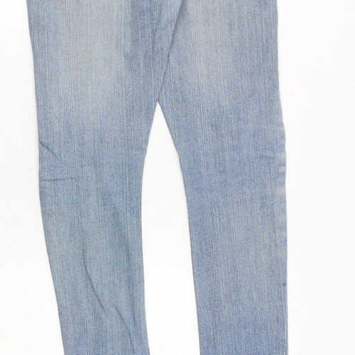 Redoute Womens Blue Cotton Skinny Jeans Size 4 Regular Zip