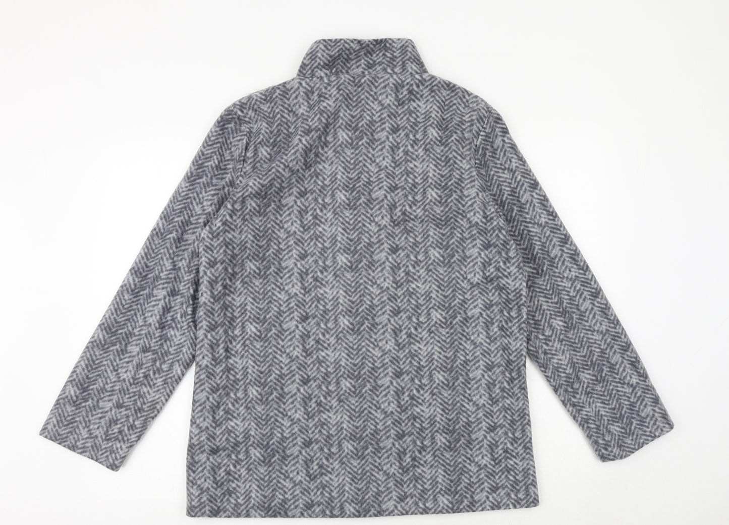 Anna De Lancay Womens Grey Herringbone Pea Coat Coat Size S Button