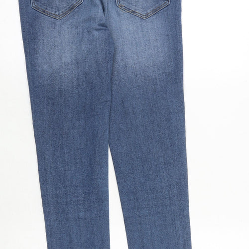 H&M Womens Blue Cotton Skinny Jeans Size 8 Regular Zip