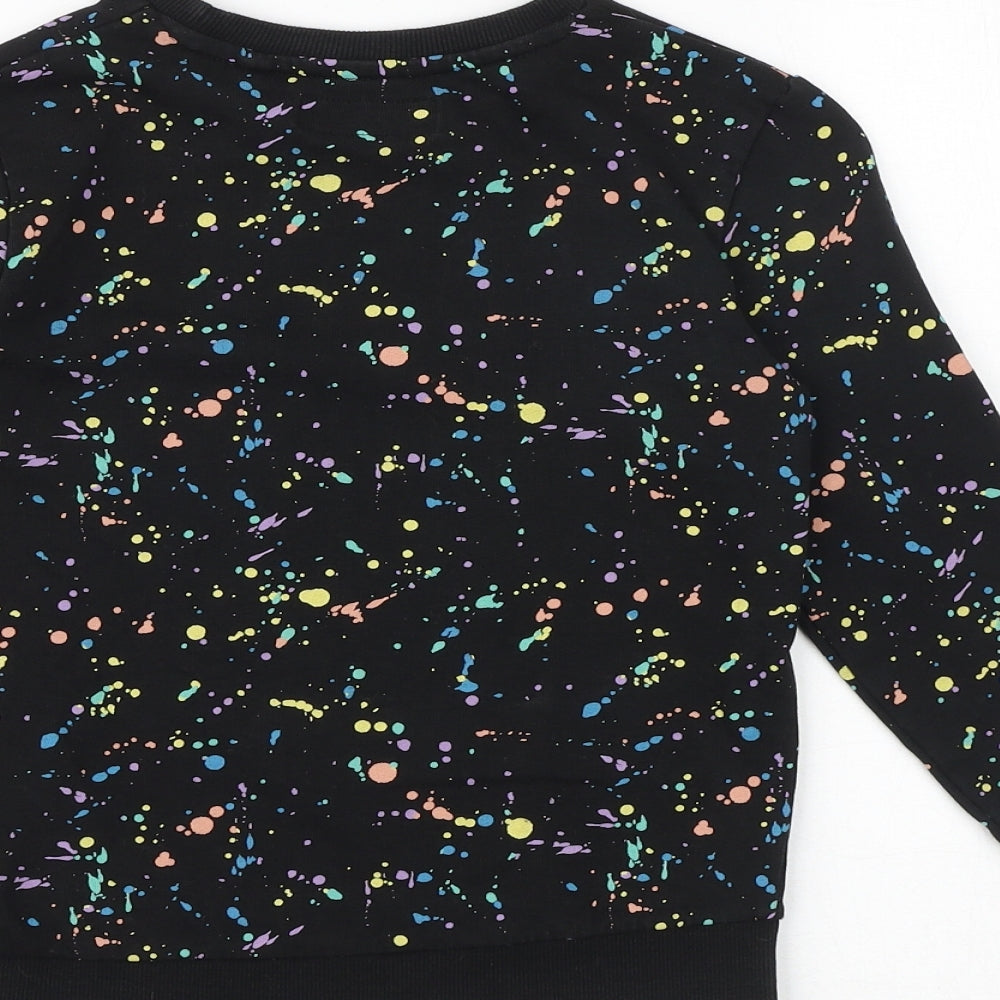 NEXT Boys Black Geometric 100% Cotton Pullover Sweatshirt Size 6-7 Years Pullover - Future Influencer