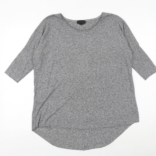 Topshop Womens Grey Viscose Basic T-Shirt Size 8 Round Neck