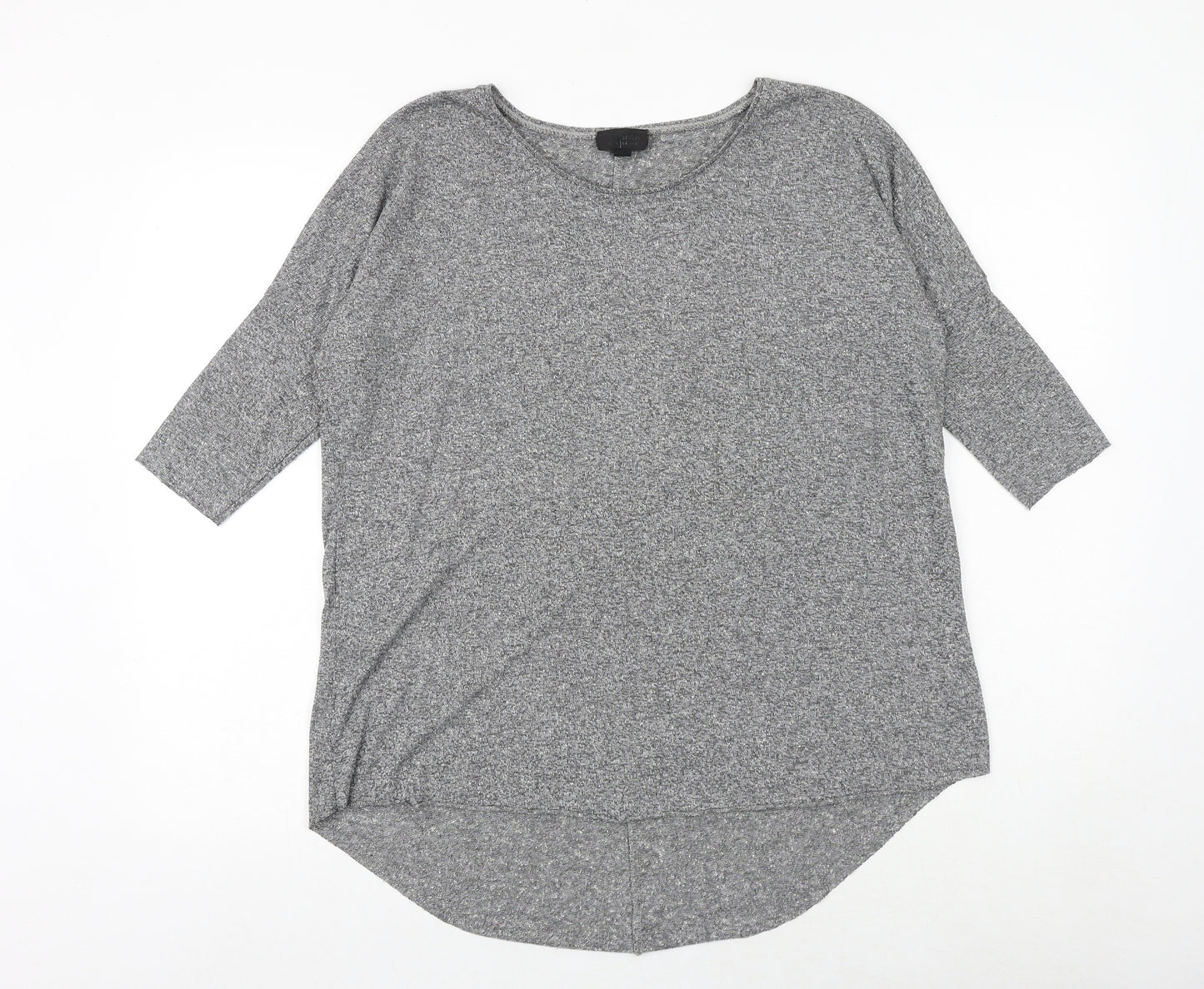 Topshop Womens Grey Viscose Basic T-Shirt Size 8 Round Neck