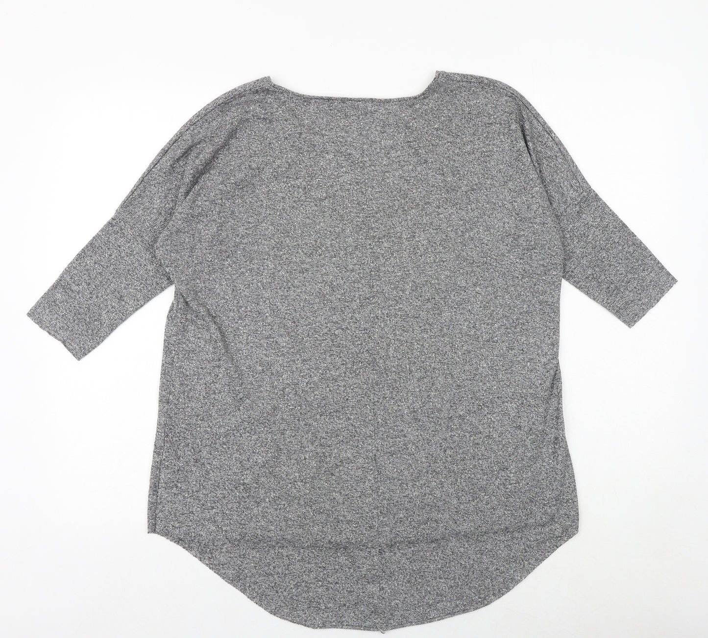 Topshop Womens Grey Viscose Basic T-Shirt Size 8 Round Neck