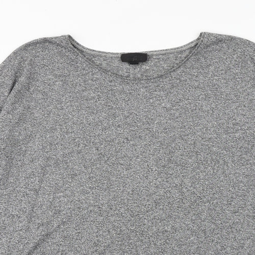 Topshop Womens Grey Viscose Basic T-Shirt Size 8 Round Neck