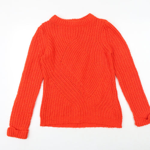 NEXT Womens Red Round Neck Acrylic Pullover Jumper Size XS