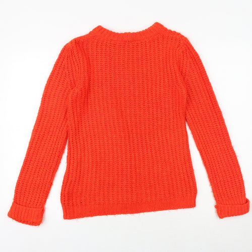 NEXT Womens Red Round Neck Acrylic Pullover Jumper Size XS