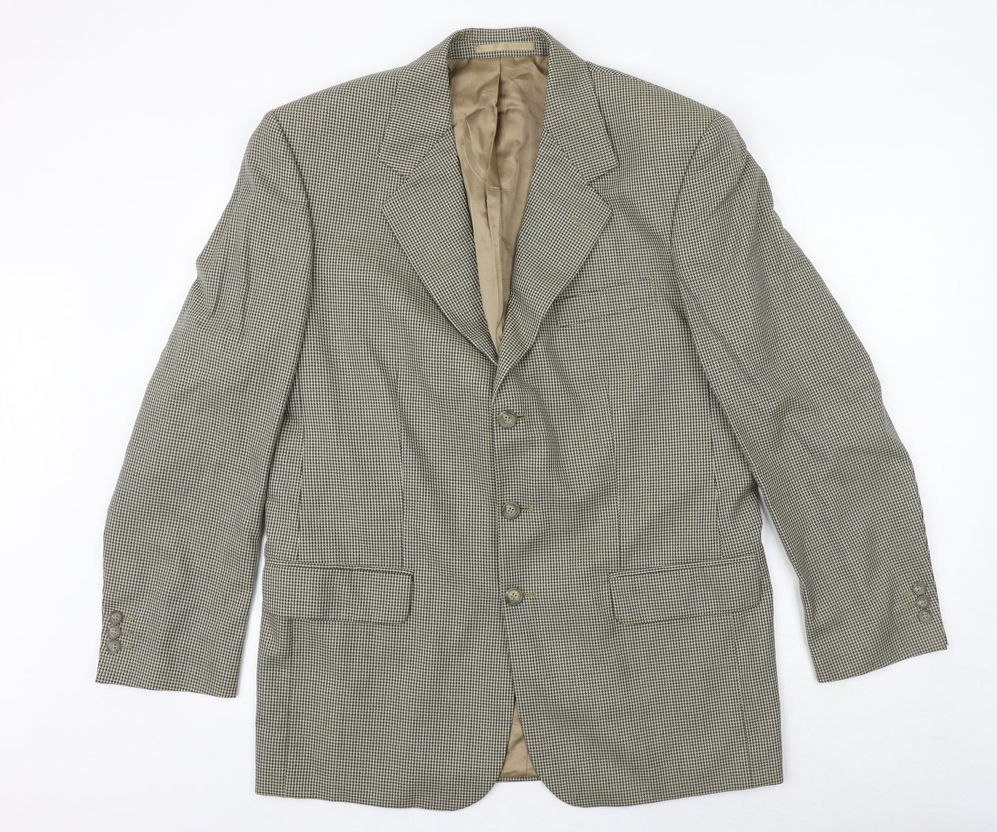 Burton Mens Brown Geometric Wool Jacket Blazer Size 40 Regular