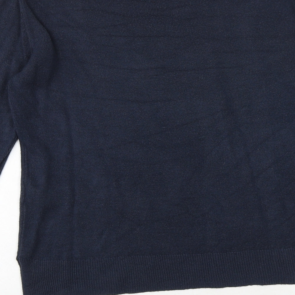Marks and Spencer Womens Blue Round Neck Acrylic Pullover Jumper Size 10